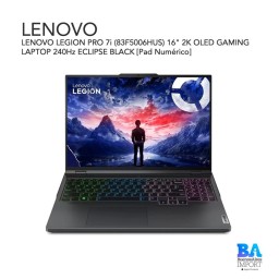 LENOVO LEGION PRO 7i (83F5006HUS) 16" 2K OLED GAMING LAPTOP 240Hz ECLIPSE BLACK [Pad Numérico]