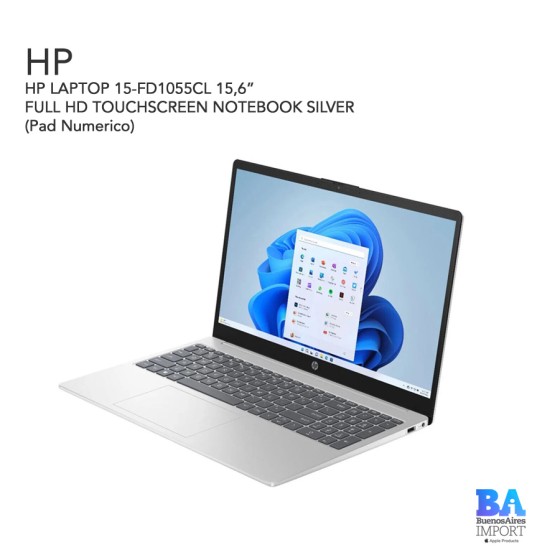 HP LAPTOP 15-FD1055CL 15,6” FULL HD TOUCHSCREEN NOTEBOOK SILVER (Pad Numerico)