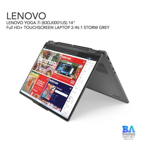 LENOVO YOGA 7i (83DJ0001US) 14" Full HD+ TOUCHSCREEN LAPTOP 2-IN-1 STORM GREY