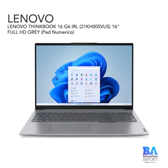 LENOVO THINKBOOK 16 G6 IRL (21KH00SVUS) 16" FULL HD GREY (Pad Numerico)