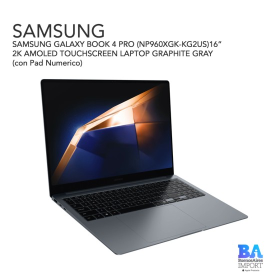 SAMSUNG GALAXY BOOK 4 PRO (NP960XGK-KG2US)16” 2K AMOLED TOUCHSCREEN LAPTOP...