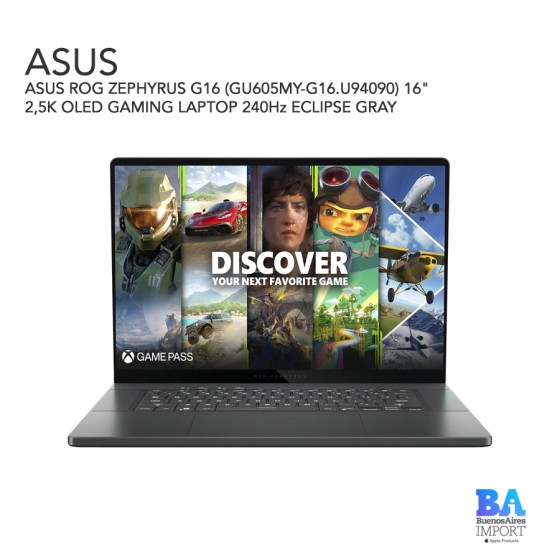 ASUS ROG ZEPHYRUS G16 (GU605MY-G16.U94090) 16" 2,5K OLED GAMING LAPTOP 240Hz...