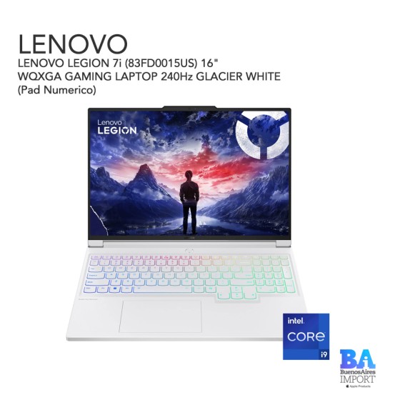 LENOVO LEGION 7i (83FD0015US) 16" WQXGA GAMING LAPTOP 240Hz GLACIER WHITE...