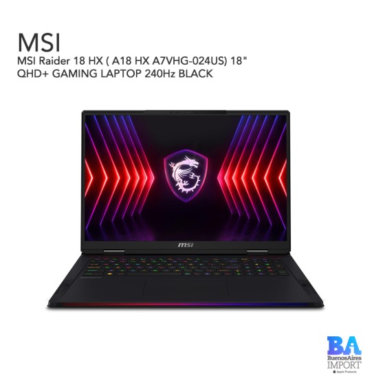 MSI Raider 18 HX ( A18 HX A7VHG-024US) 18" QHD+ GAMING LAPTOP 240Hz BLACK