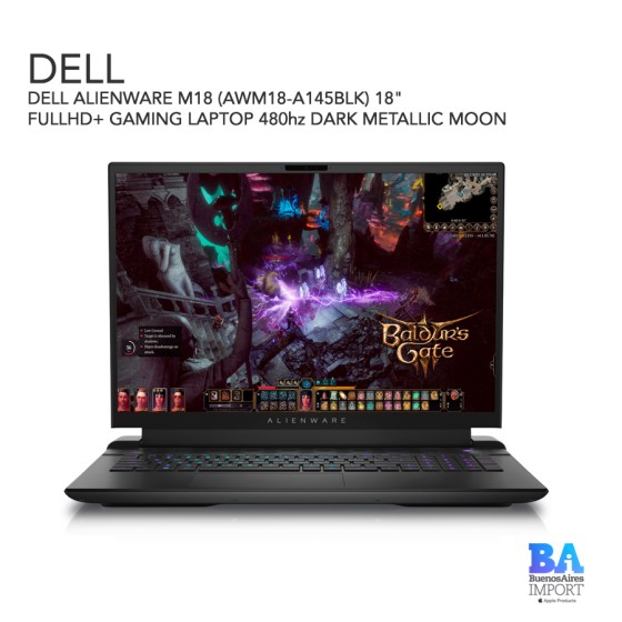 DELL ALIENWARE M18 (AWM18-A145BLK) 18" FULLHD+ GAMING LAPTOP 480hz DARK...