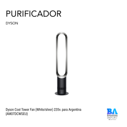 Dyson Cool Tower Fan (White/silver) 220v. para Argentina (AM07DCWSEU)