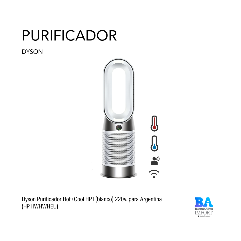 Dyson Purificador Hot+Cool HP1 (blanco) 220v. para Argentina (HP11WHWHEU)