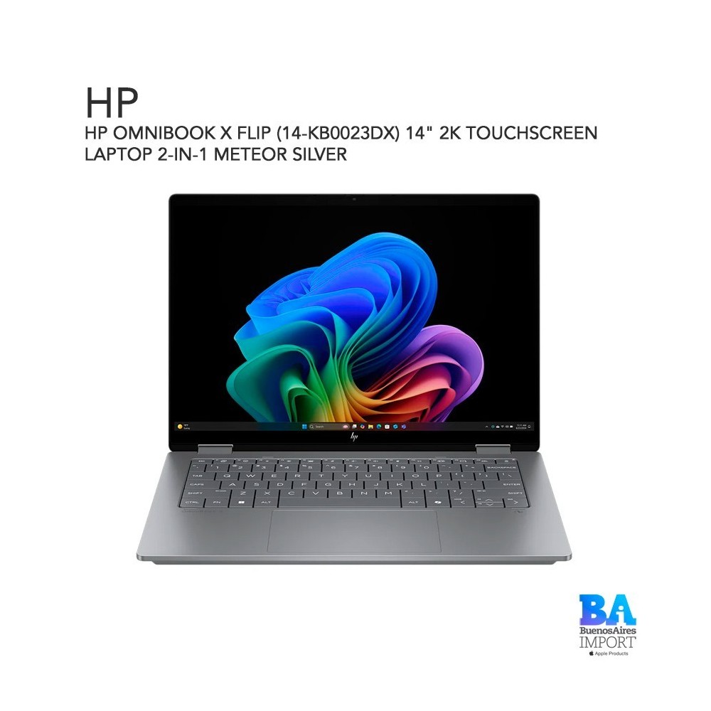 HP OMNIBOOK X FLIP (14-KB0023DX) 14" 2K TOUCHSCREEN LAPTOP 2-IN-1 METEOR SILVER