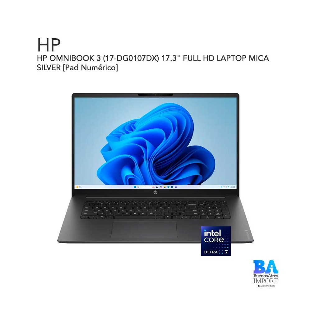 HP OMNIBOOK 3 (17-DG0107DX) 17.3" FULL HD LAPTOP MICA SILVER [Pad Numérico]