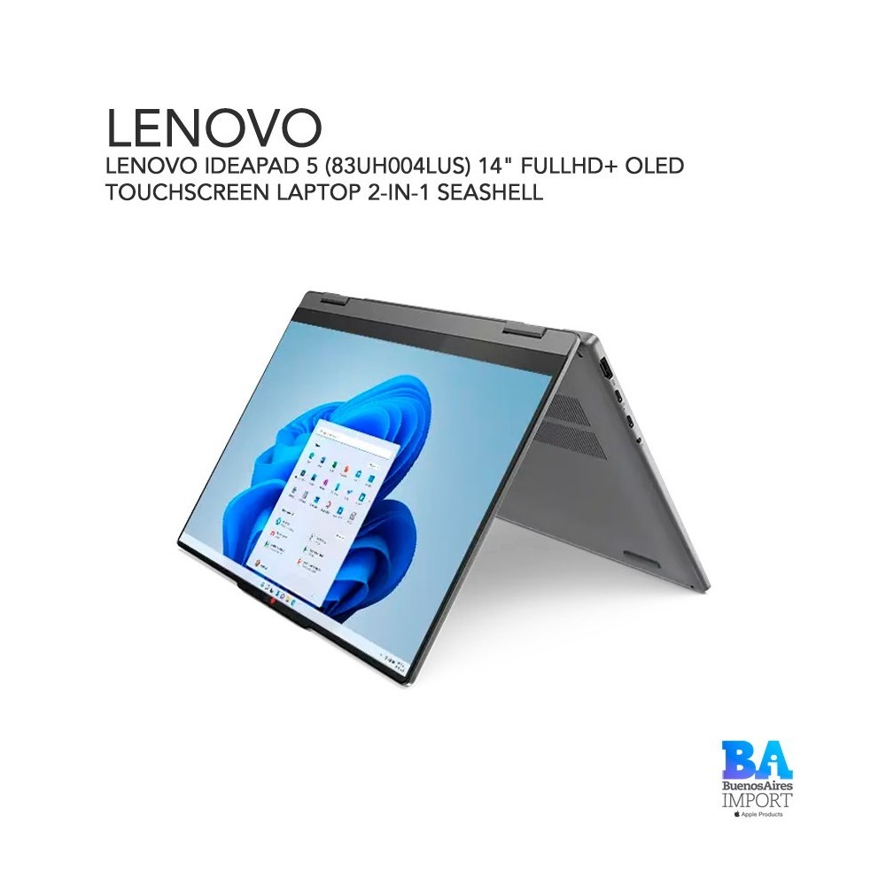 LENOVO IDEAPAD 5 (83UH004LUS) 14" FULLHD+ OLED TOUCHSCREEN LAPTOP 2-IN-1 SEASHELL