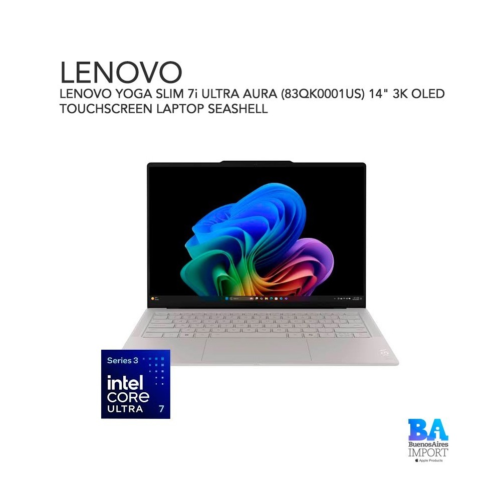 LENOVO YOGA SLIM 7i ULTRA AURA (83QK0001US) 14" 3K OLED TOUCHSCREEN LAPTOP SEASHELL