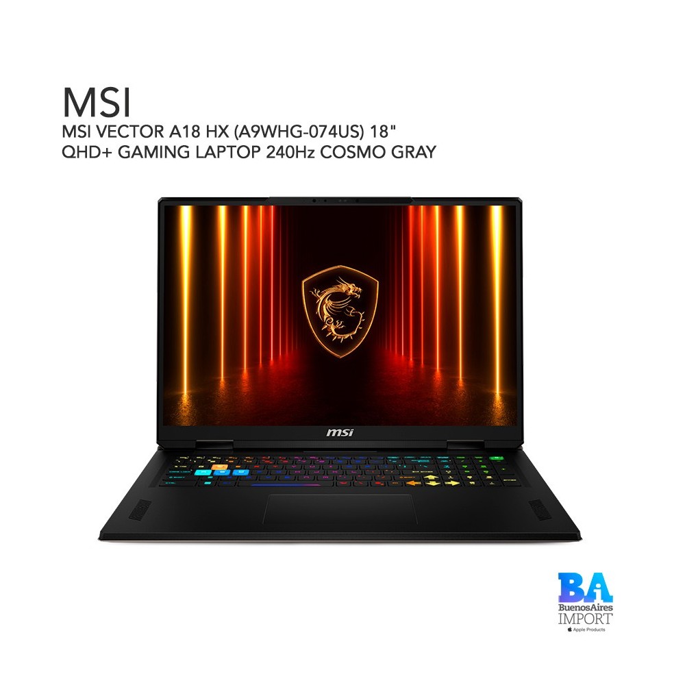 MSI VECTOR A18 HX (A9WHG-074US) 18" QHD+ GAMING LAPTOP 240Hz COSMO GRAY