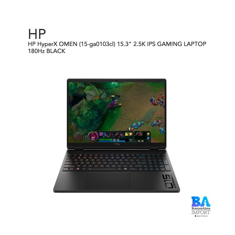 HP HyperX OMEN (15-ga0103cl) 15.3" 2.5K IPS GAMING LAPTOP 180Hz BLACK