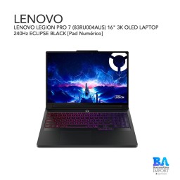 LENOVO LEGION PRO 7 (83RU004AUS) 16" 3K OLED LAPTOP 240Hz ECLIPSE BLACK [Pad Numérico]