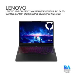 LENOVO LEGION PRO 7 16IAX10H (83F500M5US) 16" OLED GAMING LAPTOP 240Hz ECLIPSE BLACK [Pad Numérico]
