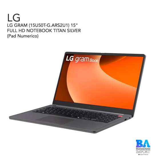 LG GRAM (15U50T-G.ARS2U1) 15" FULL HD NOTEBOOK TITAN SILVER (Pad Numerico)