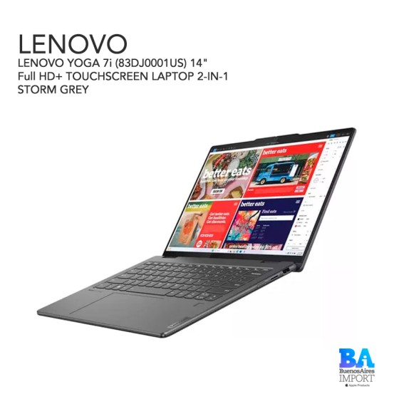 LENOVO YOGA 7i (83DJ0001US) 14" Full HD+ TOUCHSCREEN LAPTOP 2-IN-1 STORM GREY