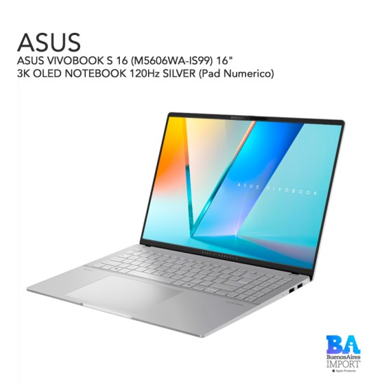 ASUS VIVOBOOK S 16 (M5606WA-IS99) 16" 3K OLED NOTEBOOK 120Hz SILVER (Pad...