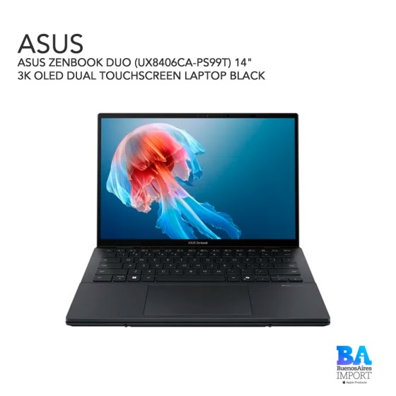 ASUS ZENBOOK DUO (UX8406CA-PS99T) 14" 3K OLED DUAL TOUCHSCREEN LAPTOP BLACK