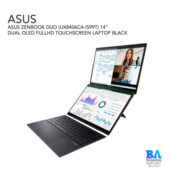 ASUS ZENBOOK DUO (UX8406CA-IS99T) 14" DUAL OLED FULLHD TOUCHSCREEN LAPTOP BLACK