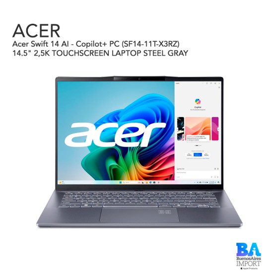 Acer Swift 14 AI - Copilot+ PC (SF14-11T-X3RZ) 14.5" 2,5K TOUCHSCREEN LAPTOP...