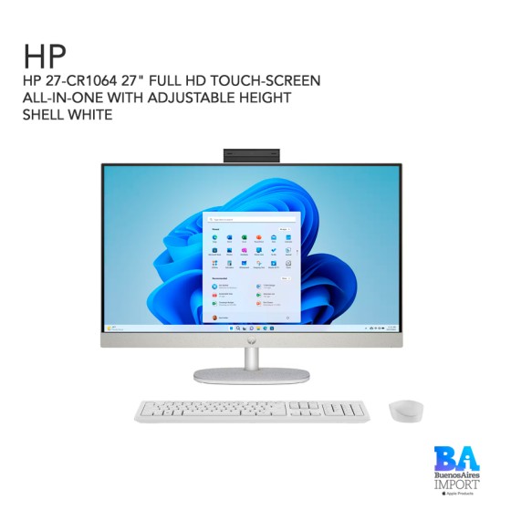 HP 27-CR1064 27" FULL HD TOUCH-SCREEN ALL-IN-ONE WITH ADJUSTABLE HEIGHT SHELL...