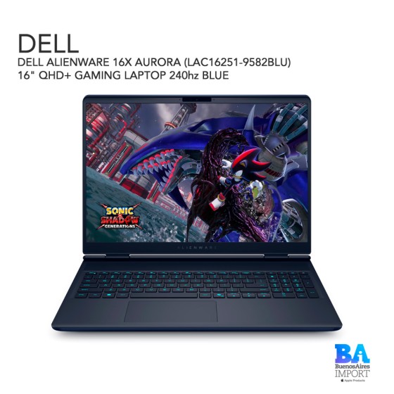 DELL ALIENWARE 16X AURORA (LAC16251-9582BLU)  16" QHD+ GAMING LAPTOP 240hz BLUE