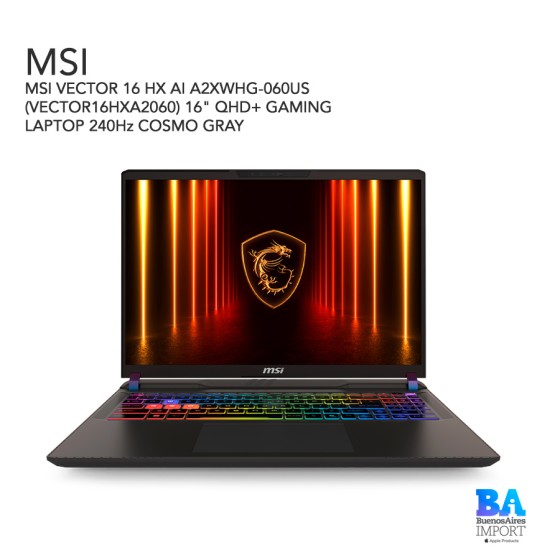 MSI VECTOR 16 HX AI A2XWHG-060US (VECTOR16HXA2060) 16" QHD+ GAMING LAPTOP...