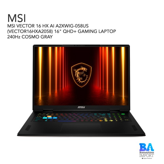 MSI VECTOR 16 HX AI A2XWIG-058US (VECTOR16HXA2058) 16" QHD+ GAMING LAPTOP...