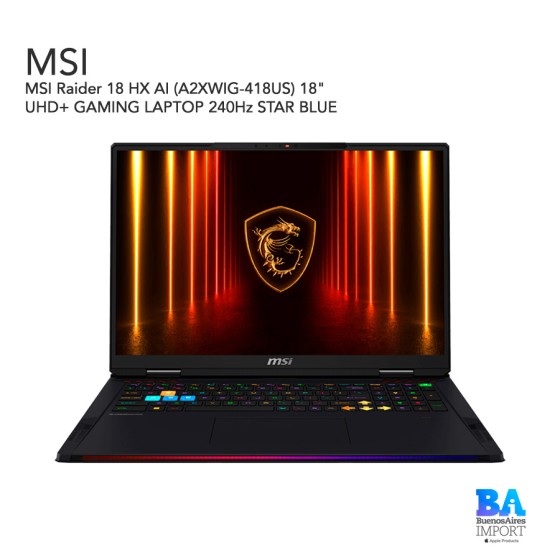 MSI Raider 18 HX AI (A2XWIG-418US) 18" UHD+ GAMING LAPTOP 240Hz STAR BLUE