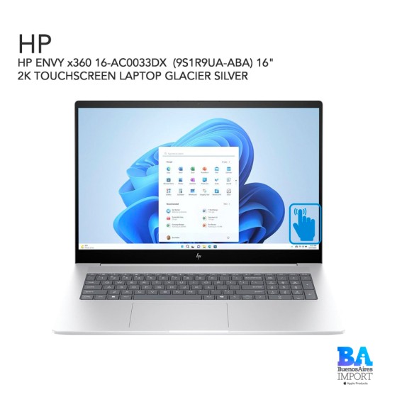 HP ENVY x360 16-AC0033DX  (9S1R9UA-ABA) 16" 2K TOUCHSCREEN LAPTOP GLACIER SILVER
