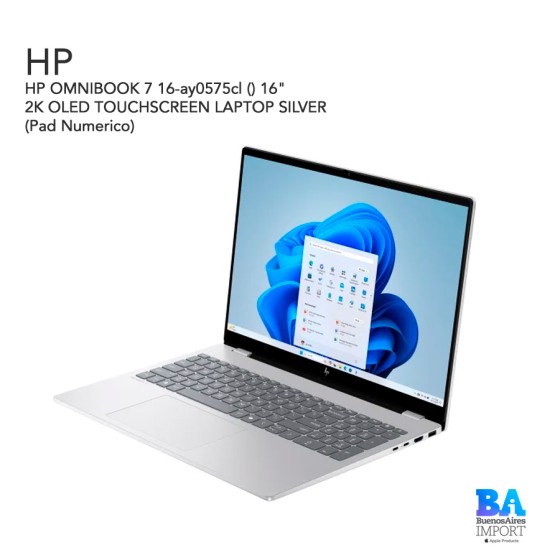 HP OMNIBOOK 7 16-ay0575cl () 16" 2K OLED TOUCHSCREEN LAPTOP SILVER (Pad...