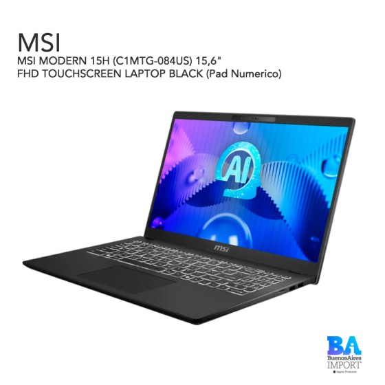 MSI MODERN 15H (C1MTG-084US) 15,6" FHD TOUCHSCREEN LAPTOP BLACK (Pad Numerico)