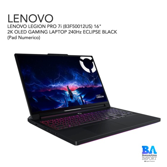 LENOVO LEGION PRO 7i (83F50012US) 16" 2K OLED GAMING LAPTOP 240Hz ECLIPSE...
