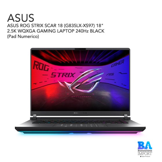 ASUS ROG STRIX SCAR 18 (G835LX-XS97) 18" 2.5K WQXGA GAMING LAPTOP 240Hz BLACK...