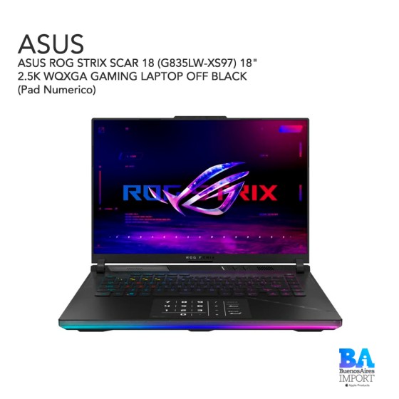 ASUS ROG STRIX SCAR 18 (G835LW-XS97) 18" 2.5K WQXGA GAMING LAPTOP OFF BLACK...
