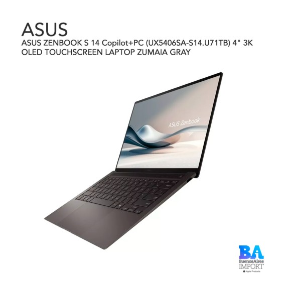 ASUS ZENBOOK S 14 Copilot+PC (UX5406SA-S14.U71TB) 4" 3K OLED TOUCHSCREEN...