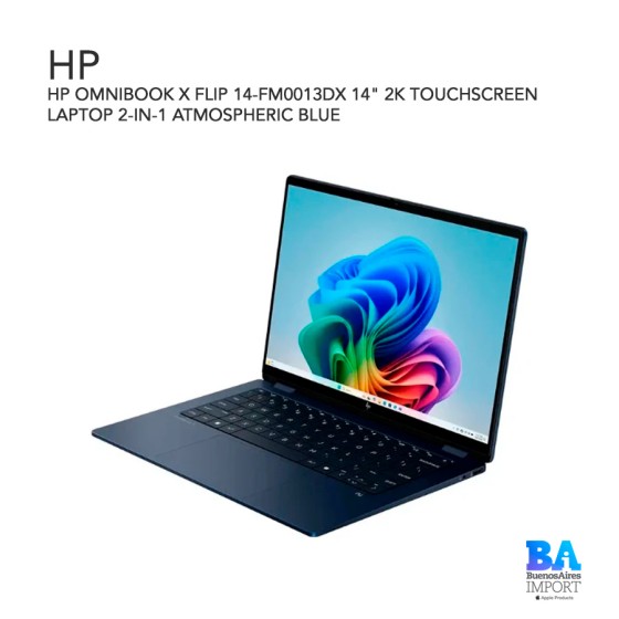 HP OMNIBOOK X FLIP 14-FM0013DX 14" 2K TOUCHSCREEN LAPTOP 2-IN-1 ATMOSPHERIC BLUE