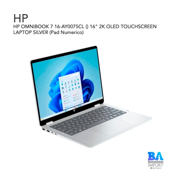 HP OMNIBOOK 7 16-AY0075CL () 16" 2K OLED TOUCHSCREEN LAPTOP SILVER (Pad...