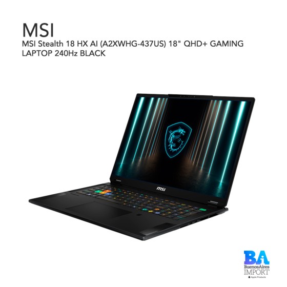 MSI Stealth 18 HX AI (A2XWHG-437US) 18" QHD+ GRAMING LAPTOP 240Hz BLACK