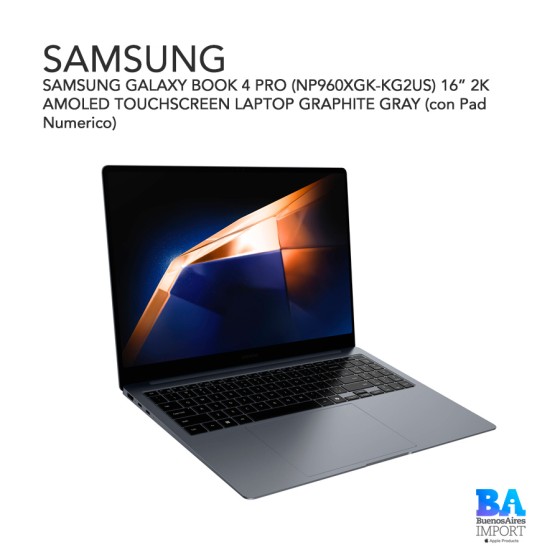 SAMSUNG GALAXY BOOK 4 PRO (NP960XGK-KG2US) 16” 2K AMOLED TOUCHSCREEN LAPTOP...