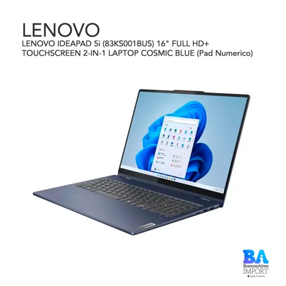 LENOVO IDEAPAD 5i (83KS001BUS) 16" FULL HD+ TOUCHSCREEN 2-IN-1 LAPTOP COSMIC...