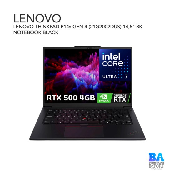 LENOVO THINKPAD P14s GEN 4 (21G2002DUS) 14,5" 3K NOTEBOOK BLACK