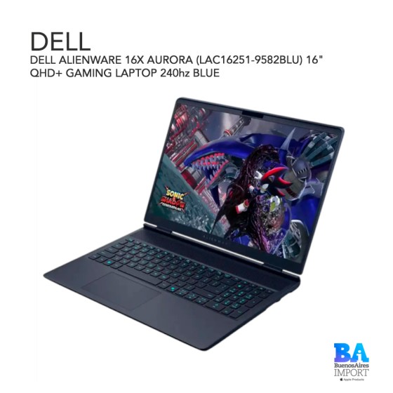 DELL ALIENWARE 16X AURORA (LAC16251-9582BLU) 16" QHD+ GAMING LAPTOP 240hz BLUE