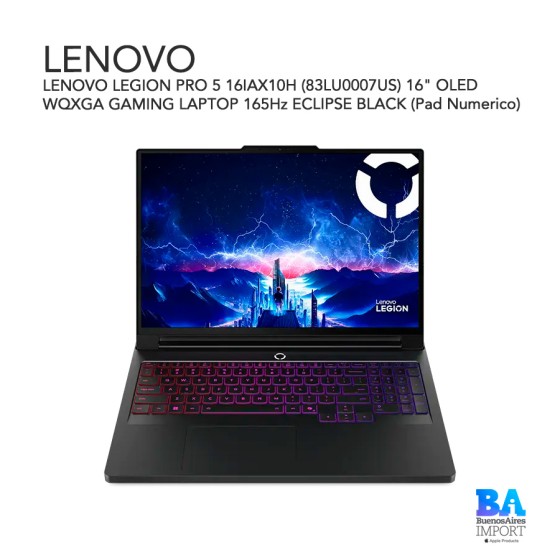 LENOVO LEGION PRO 5 16IAX10H (83LU0007US) 16" OLED WQXGA GAMING LAPTOP 165Hz...