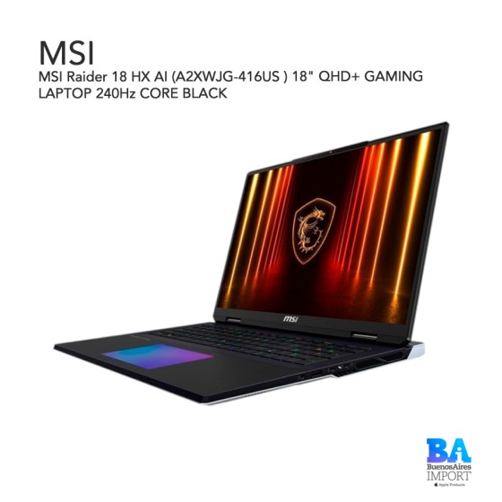MSI Raider 18 HX AI (A2XWJG-416US ) 18" QHD+ GAMING LAPTOP 240Hz CORE BLACK