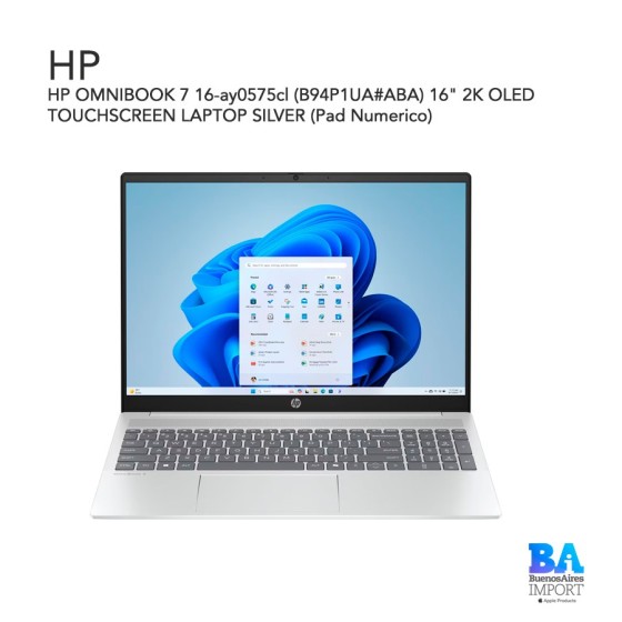 HP OMNIBOOK 7 16-ay0575cl (B94P1UA#ABA) 16" 2K OLED TOUCHSCREEN LAPTOP SILVER...