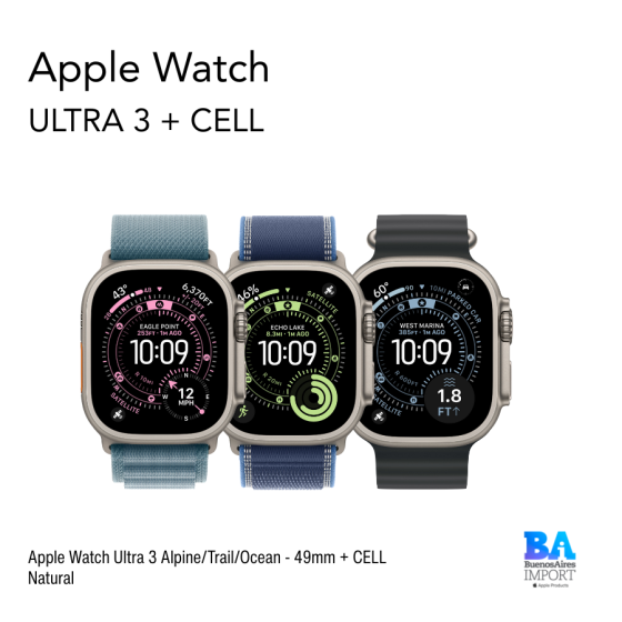 Apple Watch Ultra 3 Natural Alpine/Trail/Ocean - 49mm + CELL
