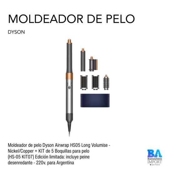 Moldeador de pelo Dyson Airwrap HS05 Long Volumise - Nickel/Copper