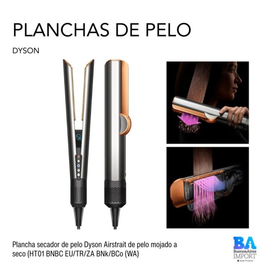 Plancha secador de pelo Dyson Airstrait de pelo mojado a seco (HT01 BNBC...